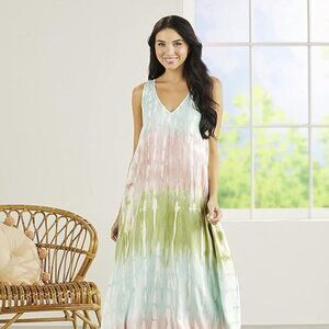 Mud Pie Women's Hyatt Multi Color Maxi Dress Size S or M NEW